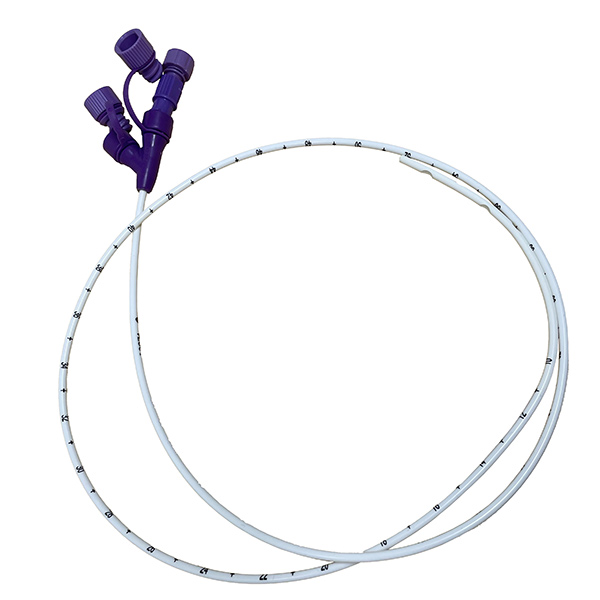 Vesco Medical 12 Fr, 36" Nasogastric Feeding Tube, Polyurethane, Dual ENFit Port, with Stylet