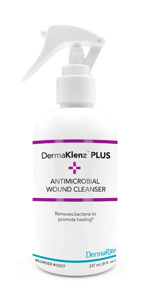 DermaRite Antimicrobial Wound Cleanser, Trigger Spray Bottle, 8 oz