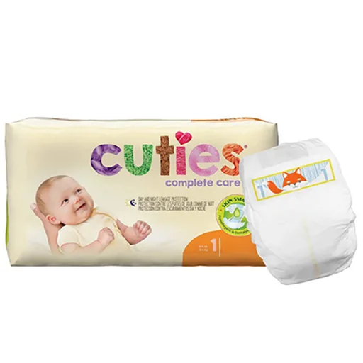 Cuties Complete Care Baby Diapers, Size 1