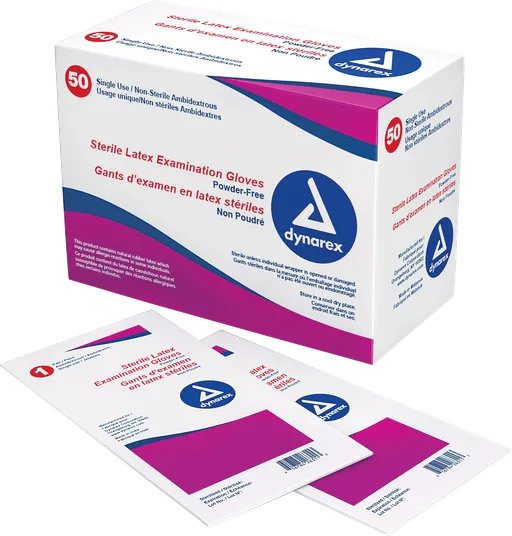 Dynarex Sterile Powder-Free Latex Exam Glove - Small