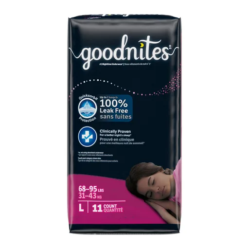 GOODNITES Youth Pants, Large, Girl, Jumbo Pack