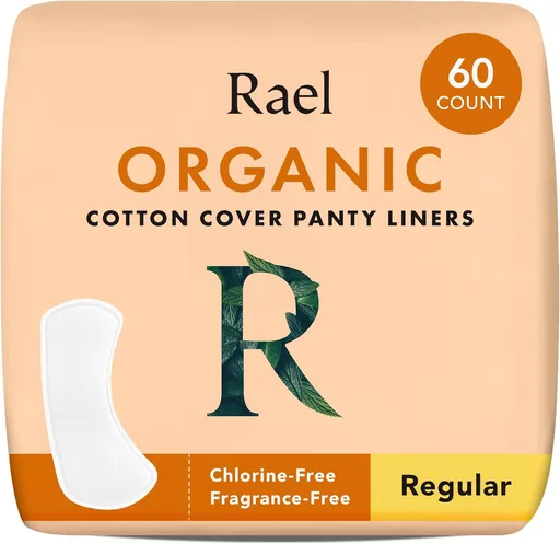 Rael Organic Cotton Cover Panty Liners, Regular, 60 Count
