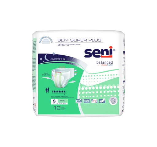TZMO Seni Super Plus Briefs, Small, 12 Count