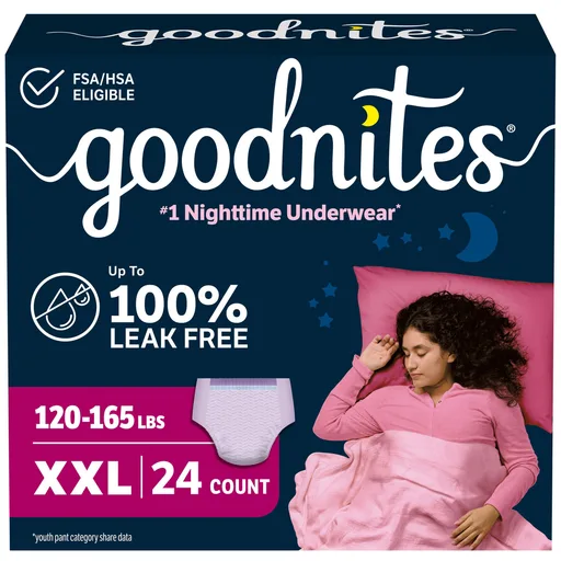 GOODNITES Giga Pack Youthpant for Girls - Size 7