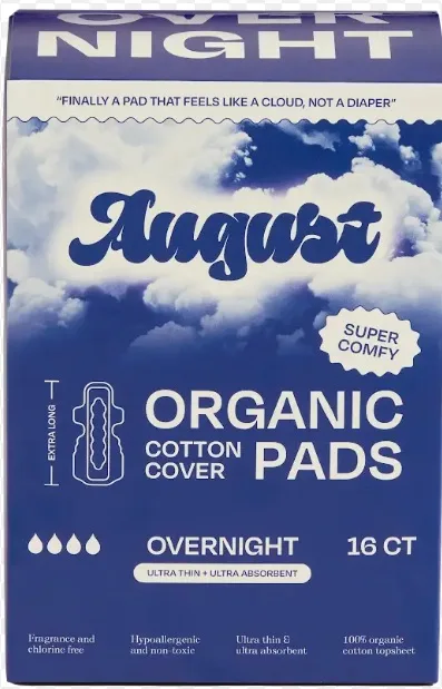 August Overnight Pads, 16 ct