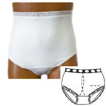 Options Ostomy Support Barrier Ladies’ Basic Brief with Built-In Ostomy Barrier/Support Small 4/5, White