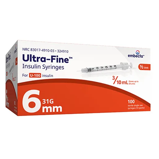 Ultra-Fine™ Insulin Syringe with Half-Unit Scale