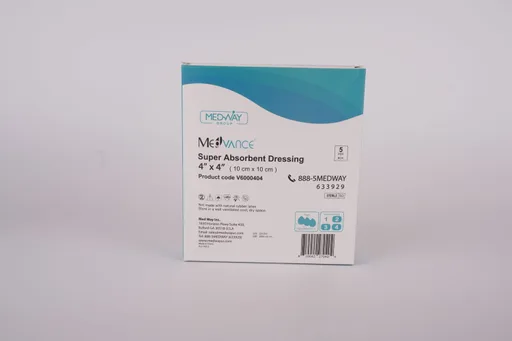 MedVance Non-Bordered Super Absorbent Dressing, 4" x 4"