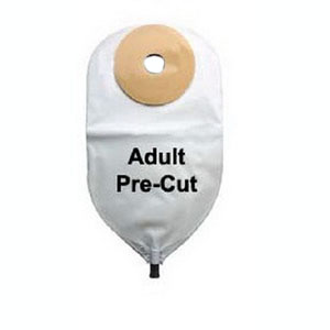 Nu-Hope Laboratories Inc Nu-Flex One-piece Post-Op Pre-cut Adult Urinary Pouch with Cap 1" Opening Round, 11" L x 5-3/4" W, 3" Adhesive Foam Pad, 24Oz, Lightweight