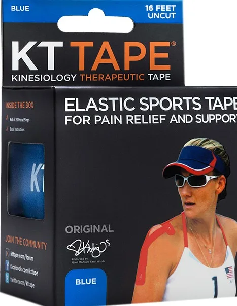 KT Health KT Tape Pro Kinesiology Therapeutic Tape, Uncut, Single Roll, 16' Blue