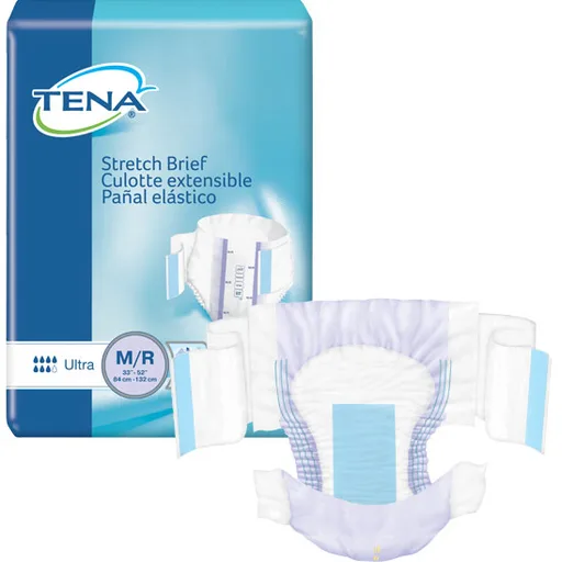 TENA Stretch Ultra Absorbency Brief, Medium/Regular