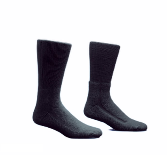 Salk HealthDri Comfortable Acrylic Diabetic Socks, Size 13 to 15, 0.25 lb, Black