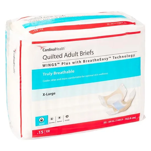 WINGS Plus Quilted Brief with BreatheEasy Technology, X-Large