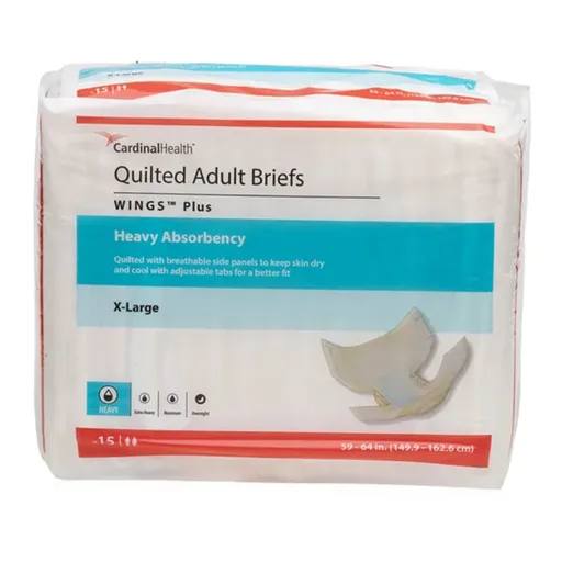Cardinal Health Quilted Adult Briefs Wings™ Plus X-Large