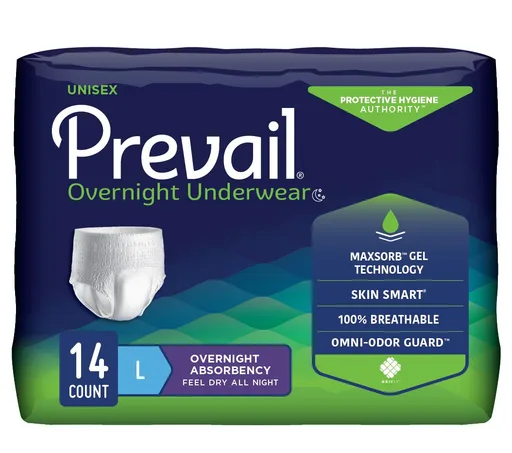 Prevail Unisex Overnight Underwear, Large