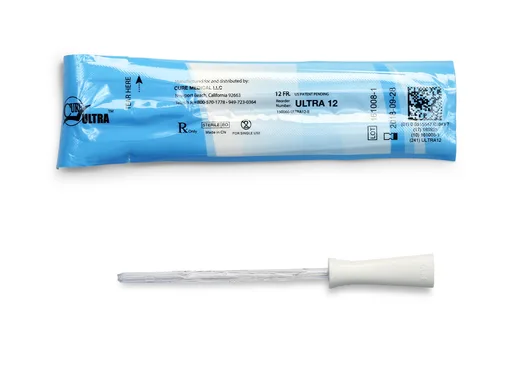 Cure Ultra Female Intermittent Catheter, 6” Straight Tip, 12 FR