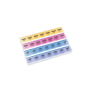 Apex 7-Day Mediplanner, 28 Color-Coded Compartments