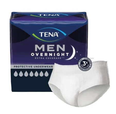 TENA Men's Overnight Underwear, S/M