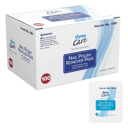 Dynarex Nail Polish Remover Pads, No Acetone