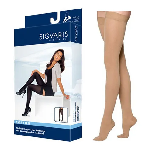 Sigvaris Cotton Comfort Women's Thigh High Compression Stockings