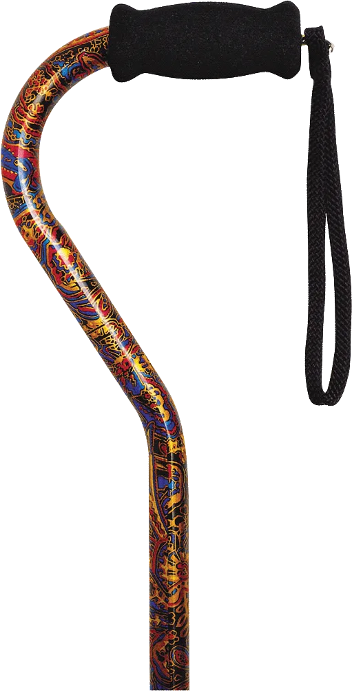 Alex Orthopedic Offset Handle Cane Paisley
