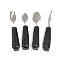 Alimed Grip Utensil Set, Black (4 piece)