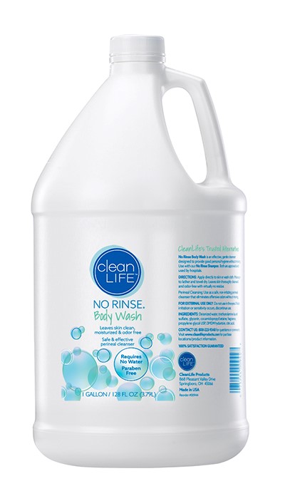 CleanLife No Rinse Body Wash, 1 Gallon, Clear