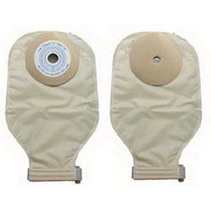 Nu-Hope Laboratories Inc Nu-Flex One-piece Post-Op Pre-cut Adult Drainable Pouch with Closure Clamp 5/8" Opening Round, 11" L x 5-3/4" W, 3-1/2" Adhesive Foam Pad, 24Oz, Odor-proof