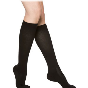 Sigvaris Cushioned Cotton Men's Calf-High Compression Socks Large Short, 20 to 30 mmHg Compression Size, Black