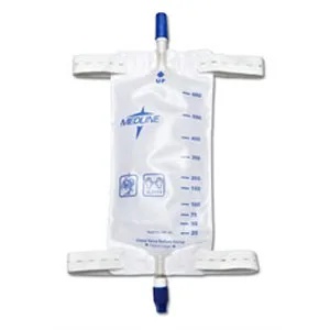 Medline® Industries Leg Bags with Comfort Strap and Twist Valve Drainage Port 900mL, Large