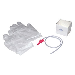 Medline Industries Open Suction Catheter 12Fr Sterile, Whistle Tip, with Two Gloves and Cup, Latex-free
