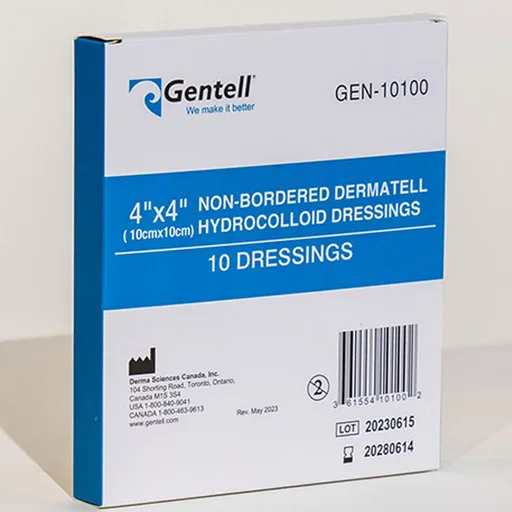 Gentell Dermatell Hydrocolloid Non-Bordered Dressing