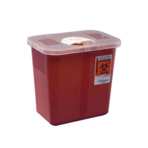 Kendall Multi-Purpose Sharps Container with Hinged Rotor Lid, 3 Gallon