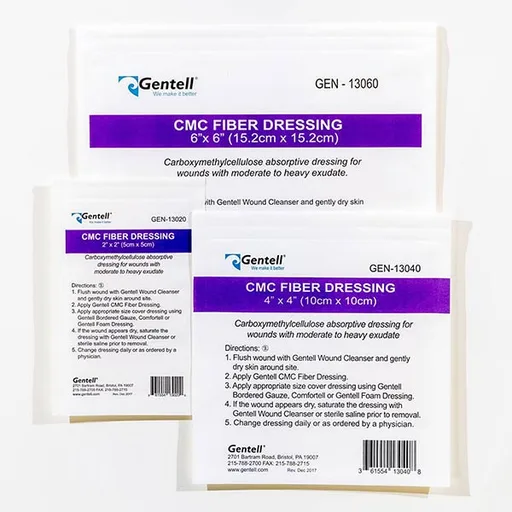 Gentell CMC Fiber Dressing, 6" x 6"