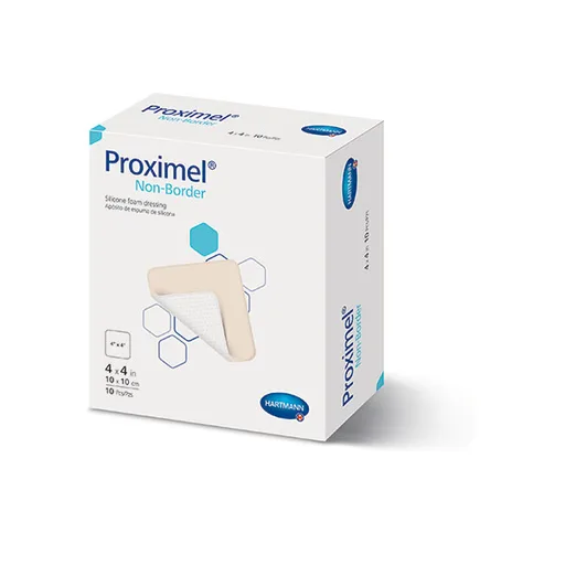 Proximel Silicone Foam Dressing with No Border, 4" x 4"