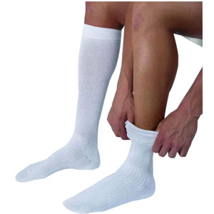 BSN Jobst Unisex ActiveWear Knee-High Firm Compression Socks, Closed Toe, XL Full Calf, Cool White