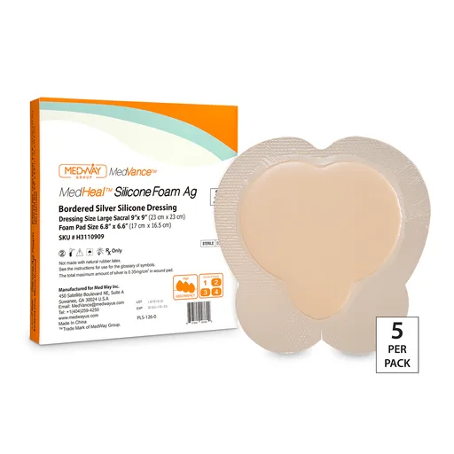CuraVance Bordered Silver Silicone Foam Dressing