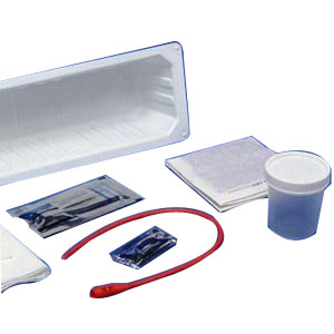 Kendall KenGuard Open Urethral Catheterization Tray with 14Fr Catheter and Supplies