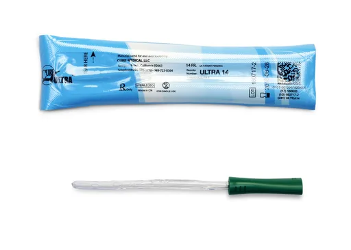 Cure Ultra Female Intermittent Catheter, 6” Straight Tip, 14 FR