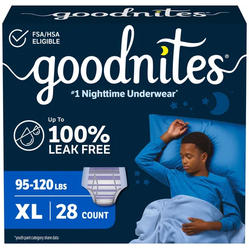 Goodnites Giga Pack Youthpant for Boys, Size 6
