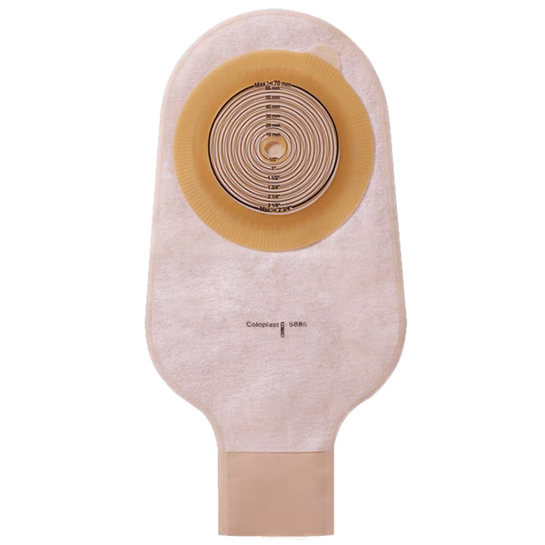 Coloplast Assura One-Piece Standard Drainable Pouch, Cut-to-Fit, Transparent, 3/8" to 2-1/4" Stoma