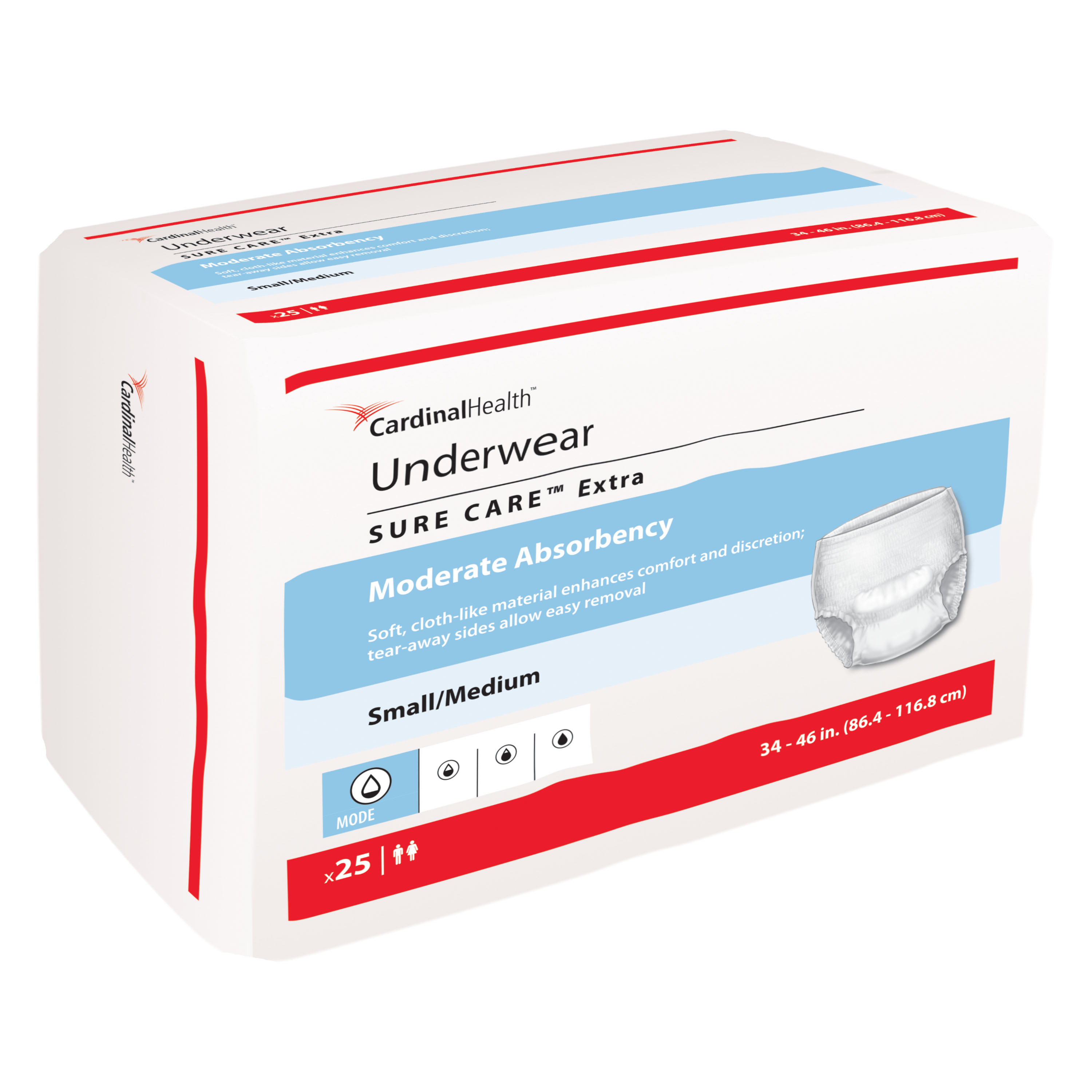 Cardinal Health, Underwear, Sure Care™ Extra, Small/Medium, 34" - 46"