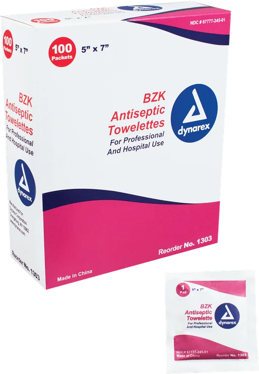 Dynarex BZK Antiseptic Towelette