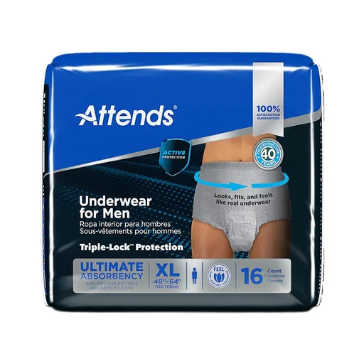 Attends Men's Underwear, X-Large, 58" - 64"