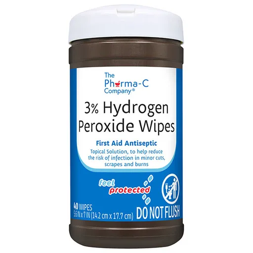 Kleen Test Pharma-C-Wipes 3% Hydrogen Peroxide First Aid Wipe, 40 ct