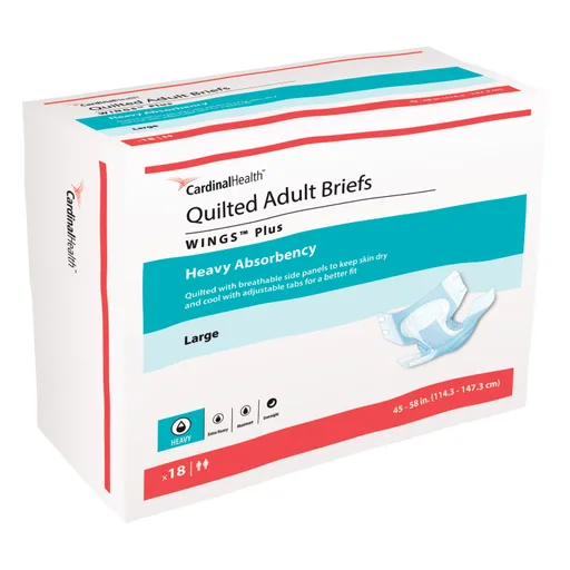 Cardinal Health Quilted Adult Briefs Wings™ Plus Large