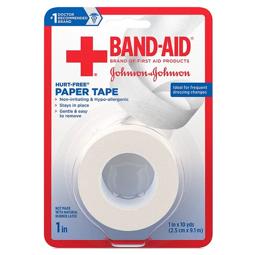 Johnson & Johnson Band-Aid First Aid Hurt-Free Paper Tape