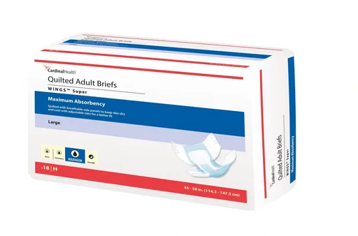 Cardinal Health Quilted Adult Briefs Wings™ Super - Large