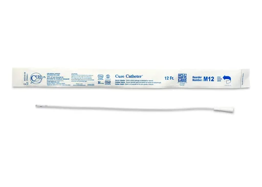 Cure Catheter Uncoated, Single, Male, 16” Straight Tip, 12 FR