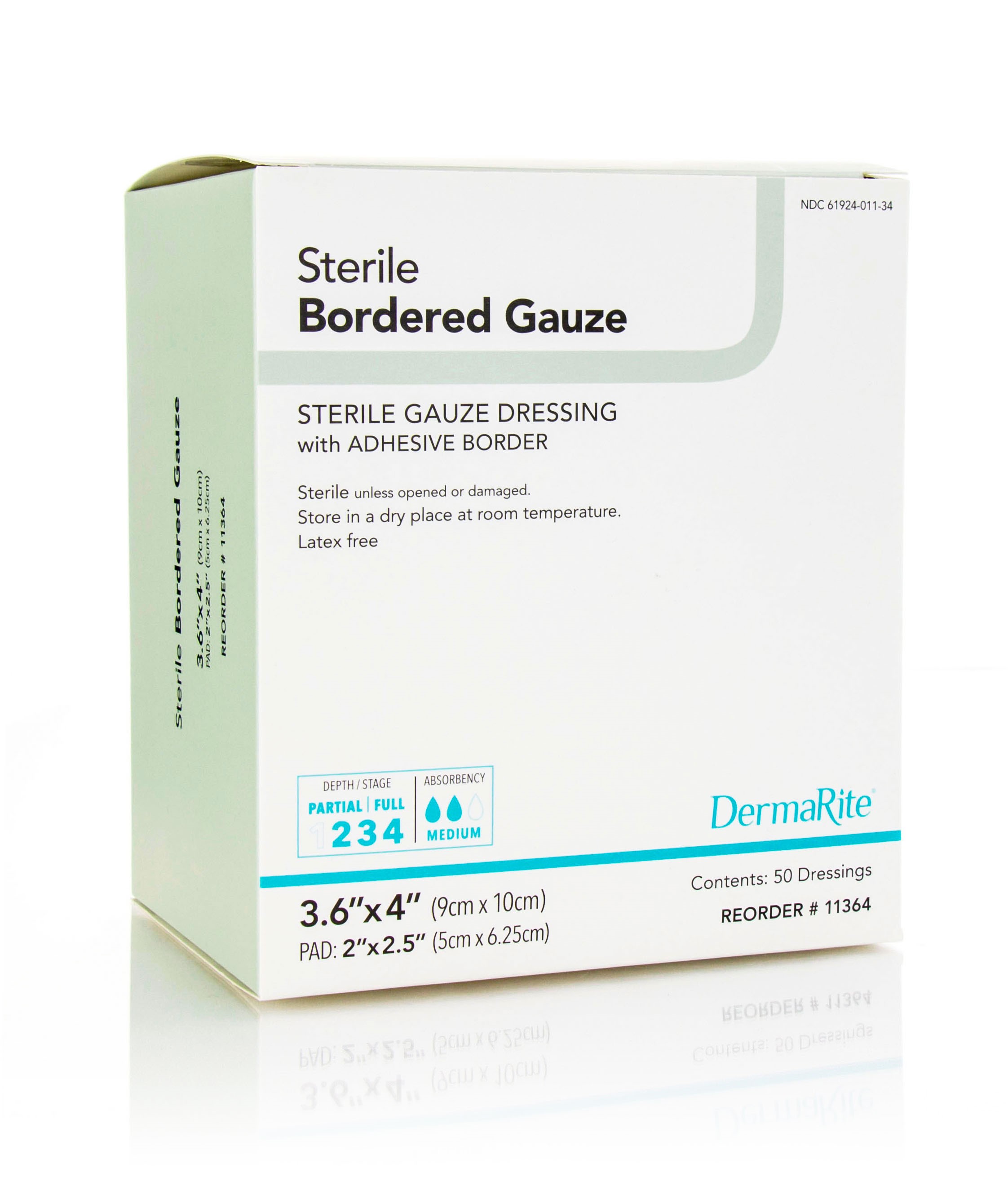 Sterile Border Gauze Dressing with Adhesive Border, 3.6" x 4"